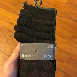 Bandolino Women's six pack crew/boots socks black with variety details